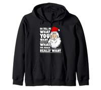Santa Claus Dime Lo Que Quieres Divertido Navidad Sudadera con Capucha