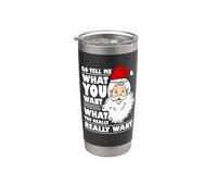 Santa Claus Dime Lo Que Quieres Divertido Navidad Vaso térmico de acero inoxidable de doble pared