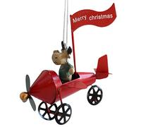 Santa Claus Figurines | Reindeer Figura con Airplane,Party Decorating Accessories Christmas Centerpieces, Holiday Home Decoration Hangable Ornament for Store Hotel