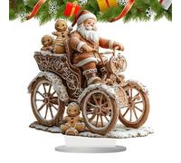 Santa Claus - Four- acrílico, decoración de Navidad | de la casa de la Granja Impermeable - 2D jardín al Aire Libre césped decoración | Santa Claus Figurina - Potted Plant Props