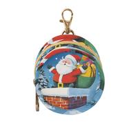 Santa Claus is Climbing Down The Chimney - Soporte para chupete de bebé con cremallera y clip, cartera para llaves, contenedor de almacenamiento para artículos de bebé