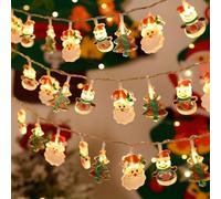 Santa Claus Led String LightsString Lights, Christmas Lights Battery Operated, Christmas Tree Ornaments Set, 20 Led Xmas Warm, For Indoor Xmas Tree Window Patio Garden (Diversity,9.8 feet/20)