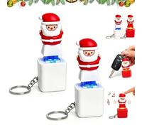 Santa Claus Luminous Voice Keychain,Rechargeable Funny Clicker Fidget Toy | Singing Santa Claus Keychain with LED Light, Desk Fun Interactive Stress Relief Christmas Gift