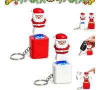 Santa Claus Luminous Voice Keychain,Rechargeable Funny Clicker Fidget Toy | Singing Santa Claus Keychain with LED Light, Desk Fun Interactive Stress Relief Christmas Gift