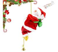 Santa Claus Musical Climbing Rope, 2026 New Electric Climbing Santa on Rope, Electric Beaded Rope Climbing Santa Claus with Fun Music, for Christmas Trees and Home Decorations (1Pcs)
