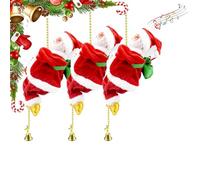 Santa Claus Musical Climbing Rope, 2026 New Electric Climbing Santa on Rope, Electric Beaded Rope Climbing Santa Claus with Fun Music, for Christmas Trees and Home Decorations (3Pcs)