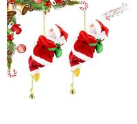 Santa Claus Musical Climbing Rope, 2026 New Electric Climbing Santa on Rope, Electric Beaded Rope Climbing Santa Claus with Fun Music, for Christmas Trees and Home Decorations (2Pcs)