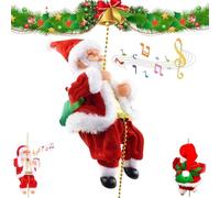 Santa Claus Musical Climbing Rope,Electric Climbing Santa on Rope with Music,Climbs Up and Down Hanging Christmas Ornaments for Xmas Tree,Window,Fireplace,Party Decoration (1)