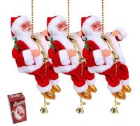 Santa Claus Musical Climbing Rope with Three-Speed, Climbing Santa on Rope for Christmas Tree Home Party Decoration (3PCS)