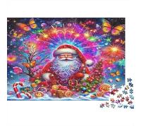 Santa Claus Puzzle 1000 Piezas Material Reciclable Colorful Art Adulto Puzzles Tiempo De Juego Familiar Props Interesante Juego Familiar for Home 70x50cm/1000pcs