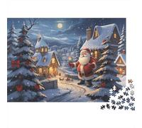 Santa Claus Puzzle 1000 Piezass Material Reciclable Paper Christmas Village Puzzle for Adultos Divertido and Desafiante Familia Game Gift for Hombres‘s Birthday 52x38cm/1000pcs