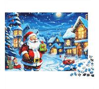Santa Claus Puzzles 1000 Piezas Recyclable Christmas Village Puzzle for Personas Mayores Juego Educativo Descompresión Ideal for Holiday Blessings Gift 70x50cm/1000Ps