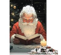 Santa Claus Reading by Candlelight Christmas Rompecabezas Imposible,desafío for Adults Juego Educativo 1000 Piezas Obra De Arte De Juego De para Adultos Y Niños A Partir De 12 Años 500pcs (52x38cm)