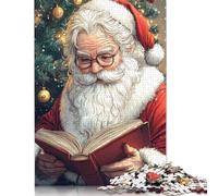 Santa Claus Reading Christmas Funny Puzzle Imposible,desafío para Adultos Juego Educativo 1000 Piezas Obra De Arte De Juego De para Adultos Y Niños A Partir De 12 Años 1000pcs (75x50cm)