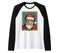 Santa Claus Retrato Pulpa Cultura Arte Camiseta Manga Raglan