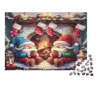 Santa Claus Rompecabezas de Papel Dos Elfos Junto a la Chimenea con Calcetines, Divertido niños +12 52x38cm/1000 Piezas