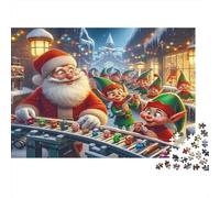 Santa Claus Rompecabezas de Papel Papá Noel con Elfos en el Mercado navideño, Set de Regalo Educativo y Actividad Relajante para Adultos 52x38cm/1000 Piezas