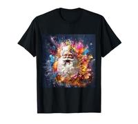 Santa Claus rosa nieve ciudad Feliz año nuevo, Feliz Navidad Camiseta