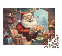 Santa Claus Scene Jigsaw Puzzle for Adults Kids Santa Opening Gifts Age 12 Years Up Educational Game 70x50cm/1000pcs