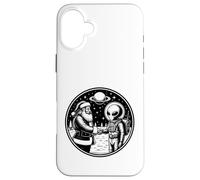Santa Claus se Encuentra con un ser Extraterrestre Extraterrestre Espacial Carcasa para iPhone 16 Plus