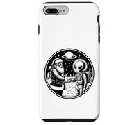 Santa Claus se Encuentra con un ser Extraterrestre Extraterrestre Espacial Carcasa para iPhone 7 Plus/8 Plus