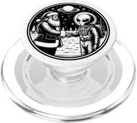 Santa Claus se Encuentra con un ser Extraterrestre Extraterrestre Espacial PopSockets PopGrip para MagSafe