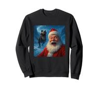 Santa Claus Selfie T-Rex Dinosaur Chase Humor Divertido Sudadera