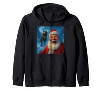 Santa Claus Selfie T-Rex Dinosaur Chase Humor Divertido Sudadera con Capucha