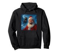 Santa Claus Selfie T-Rex Dinosaur Chase Humor Divertido Sudadera con Capucha