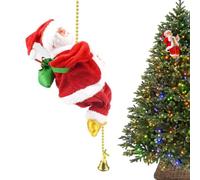Santa Claus Trepador de Cuentas | Con Música, a Pilas, Decoración Navideña Eléctrica | Santa Claus Trepador de Navidad en Cuerda | Para Navidad Invierno Fiestas Oficina Hogar Residencia Baño Dormitori