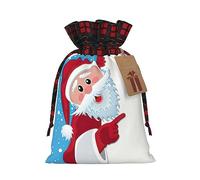 Santa Claus4 - 1 bolsa con cordón, 8.3 x 11.8 pulgadas, para regalos, viajes y uso diario con etiquetas de regalo Kraft