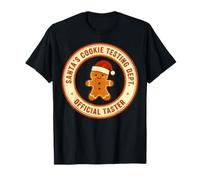 Santa Cookie Testing Department Holiday Baking Fun Christmas Camiseta