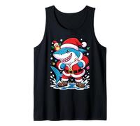 Santa Costume For Kids Boys Adults Funny Shark Christmas Camiseta sin Mangas