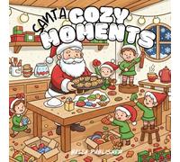 Santa Cozy Moments: Bold Line Christmas Coloring Book: 30 Heartwarming Holiday Illustrations for Relaxation and Mindful Festive Joy