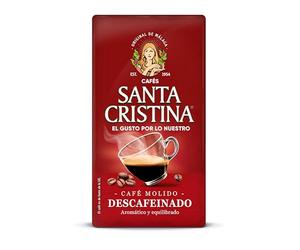 Santa Cristina Café Molido Descafeinado Pack 4x250 g | Café molido descafeinado sin cafeína, ideal para disfrutar del café a cualquier hora en formato pack