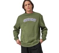 Santa Cruz Burnt Collegiate Crew - Sudadera bordada, Dark Moss, M