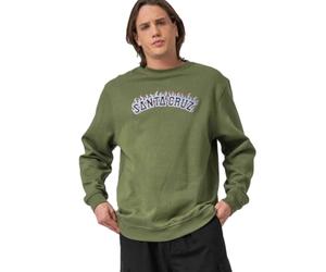 Santa Cruz Burnt Collegiate Crew - Sudadera bordada, Dark Moss, M