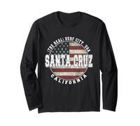 Santa Cruz California, Bandera Americana Vintage Manga Larga