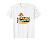 Santa Cruz California Dreaming Surf Beach Graphic para Hombre Camiseta, Hombre, Blanco, 3XL
