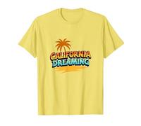 Santa Cruz California Dreaming Surf Beach Graphic para Hombre Camiseta, Hombre, Limón, 3XL
