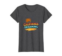 Santa Cruz California Dreaming Surf Beach Graphic para Hombre Camiseta, Mujer, Jaspeado Oscuro, M