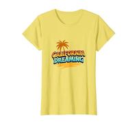 Santa Cruz California Dreaming Surf Beach Graphic para Hombre Camiseta, Mujer, Limón, XS