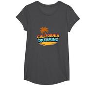 Santa Cruz California Dreaming Surf Beach Graphic para Hombre Camiseta, Niñas, Jaspeado Oscuro, L