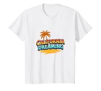 Santa Cruz California Dreaming Surf Beach Graphic para Hombre Camiseta, Niños, Blanco, 2 años