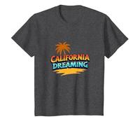 Santa Cruz California Dreaming Surf Beach Graphic para Hombre Camiseta, Niños, Jaspeado Oscuro, 12 años
