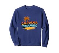 Santa Cruz California Dreaming Surf Beach Graphic para Hombre Sudadera, Unisex para Adultos, Azul Marino, L
