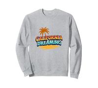 Santa Cruz California Dreaming Surf Beach Graphic para Hombre Sudadera, Unisex para Adultos, Gris Jaspeado, M