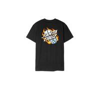 Santa Cruz Flaming Dice Dot Ches - Camiseta, Negro , XL