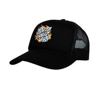 Santa Cruz Flaming Dice Dot Snapback Gorra - Negro, Negro, Osz, Negro -, talla única