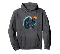 Santa Cruz Life Surf Wave Sun Graphic para Hombre Sudadera con Capucha, Unisex para Adultos, Jaspeado Oscuro, XXL